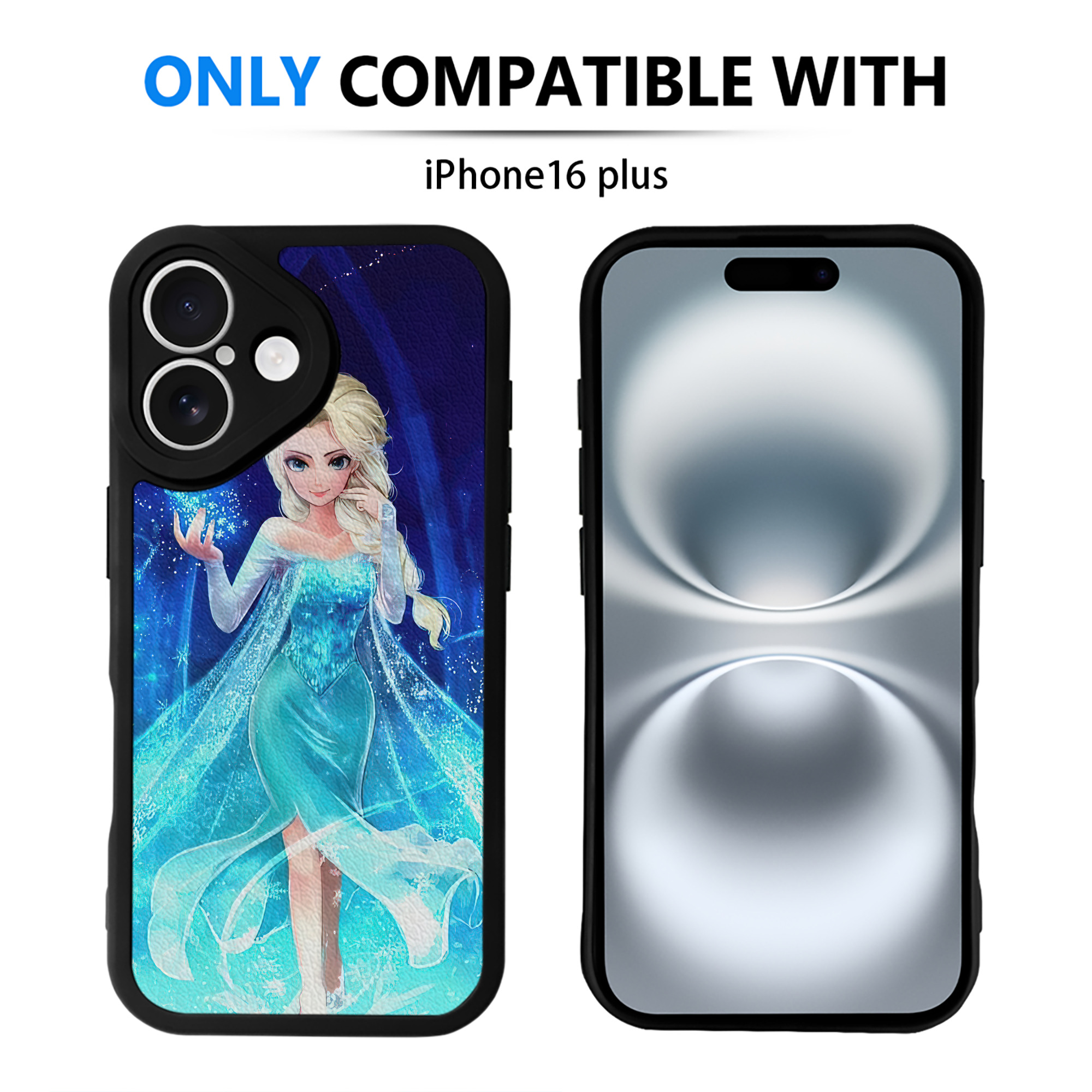 （画像用） アナと雪の女王 アンナ エルサ Frozen Anna Elsa 【iPhone 16シリーズ対応】シリコンスマホケース（レザー調） 材質：シリコン
